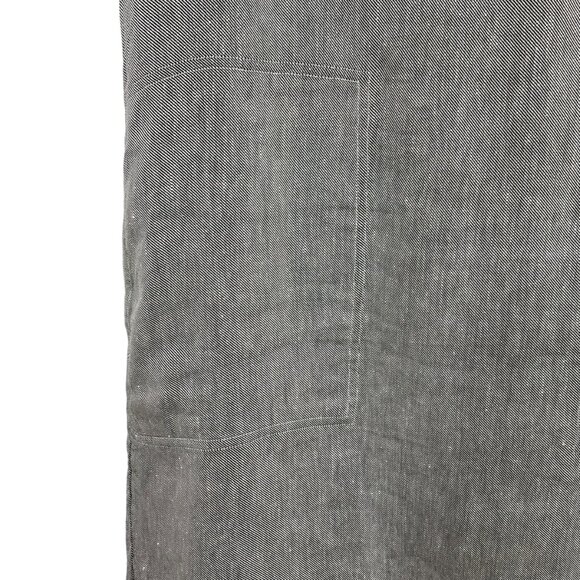Theory Structured T Twill Linen Short Sleeve Midi Shift Dress Gray Size L Lined - Picture 10 of 16